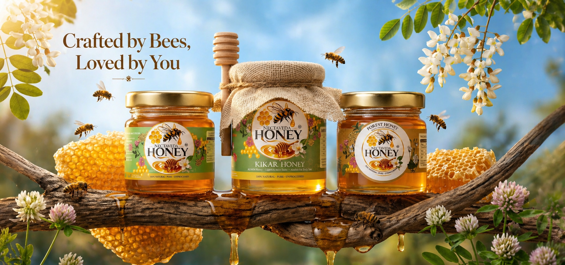 Pure, raw honey sourced from nature — limited-time launch offer.